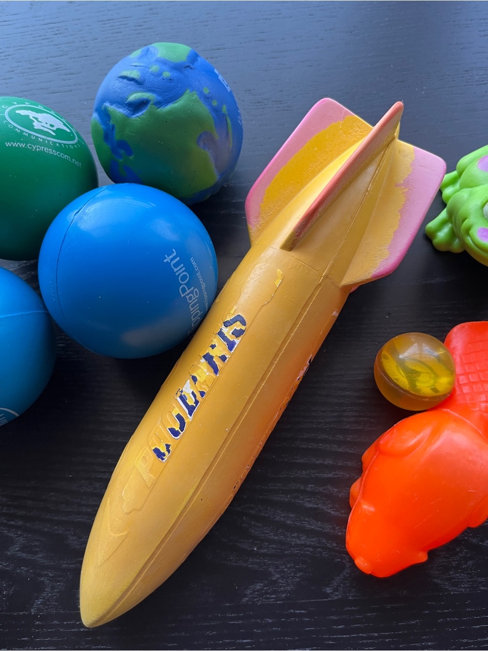 Pool Toys Bundle - Poolmaster Yellow Rocket Torpedo Dive Toy Stress Balls - Picture 3 of 11